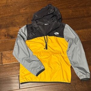 The North Face Yellow and Gray Pullover Jacket